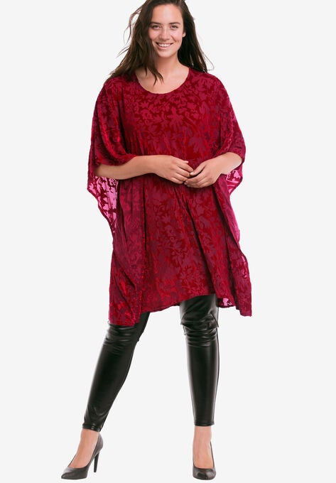 Burnout Velvet Tunic, CLASSIC RED, hi-res image number null