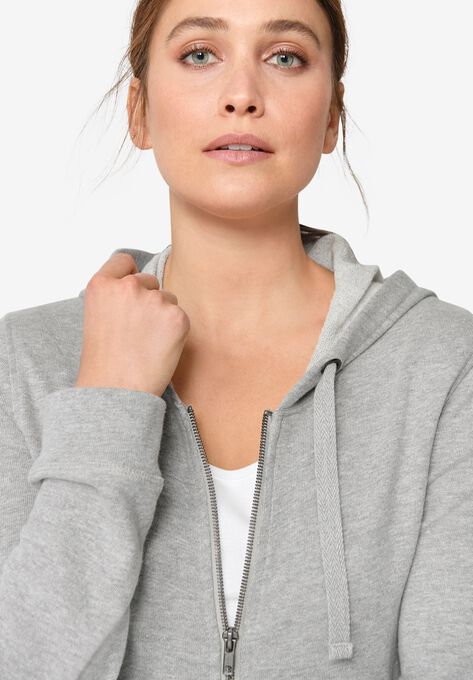 Long Zip Front Hoodie | Woman Within