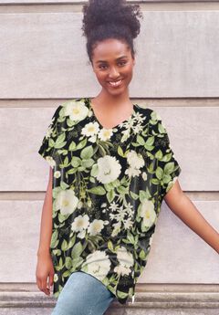 Stretch Knit Scoop Neck Oversized Tunic