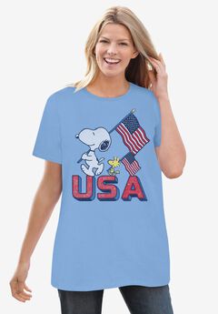 Blue Snoopy USA Crewneck Tee