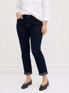 Mid-Rise Stretch 5-Pocket Relaxed Fit Boyfriend Jeans