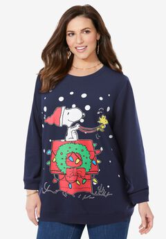 Peanuts Navy Snoopy Sleigh Sweatshirt