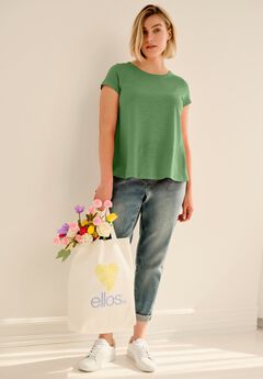 Cotton Jersey Slub Cap Sleeve Trapeze Tee