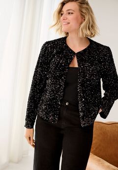 Sequin Boxy 1-Hook Jacket
