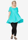 Tiered Gauze Tunic, AQUA BLUE, hi-res image number null