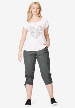 Plus Size Cargo Capris