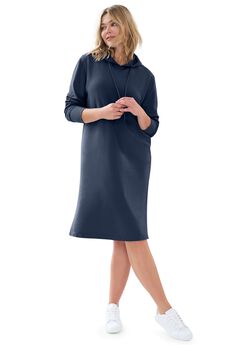 French Terry Hooded Sweatshirt Dress