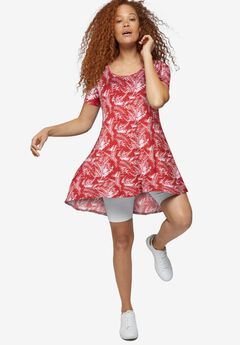 Short Sleeve A-Line Knit Dress