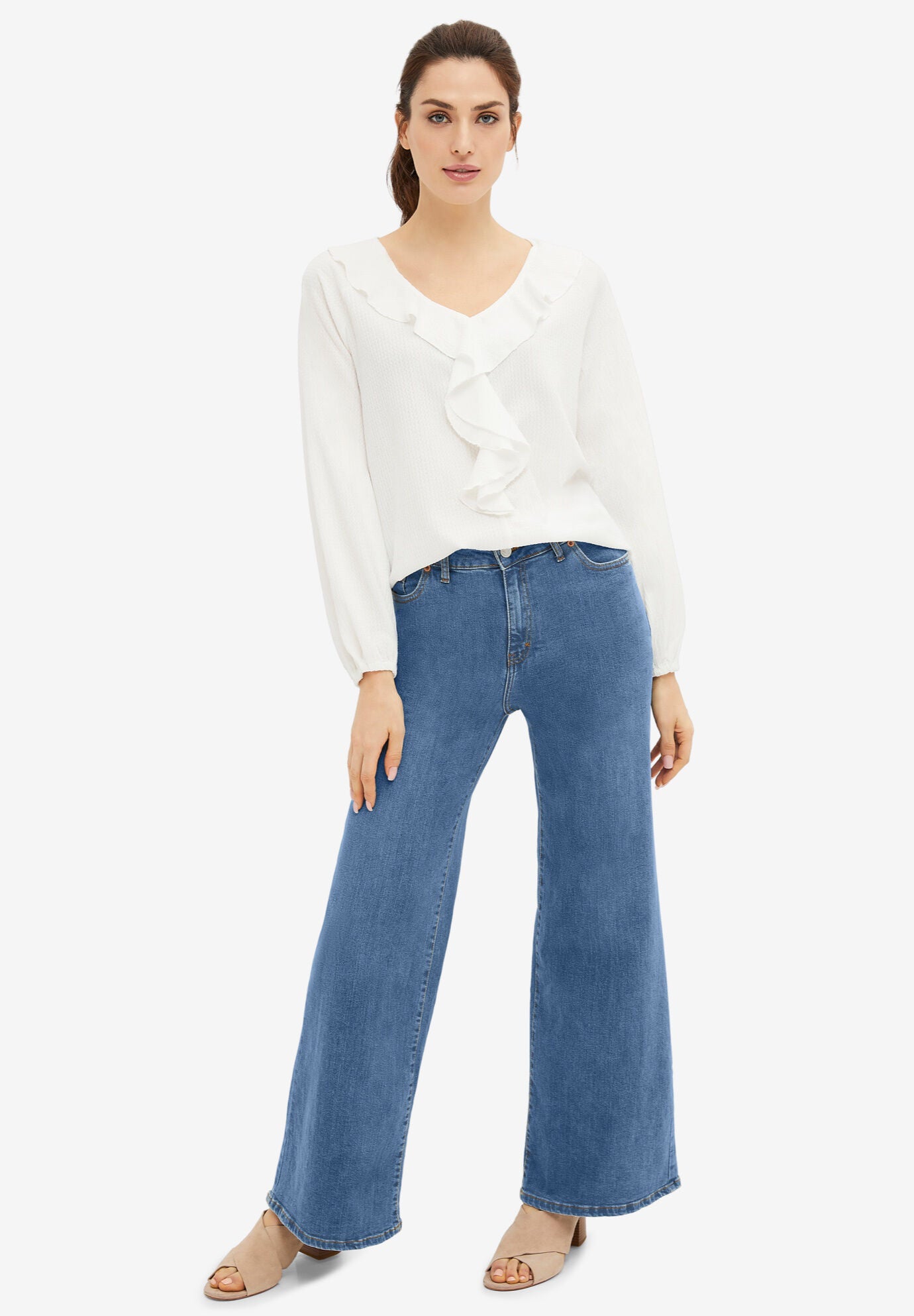 5Pocket Wide Leg Jeans Woman Within