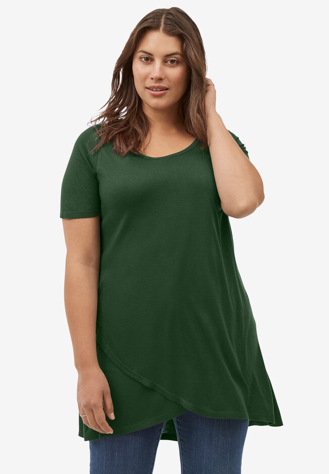 Tulip Hem Tunic, MIDNIGHT GREEN, hi-res image number 0