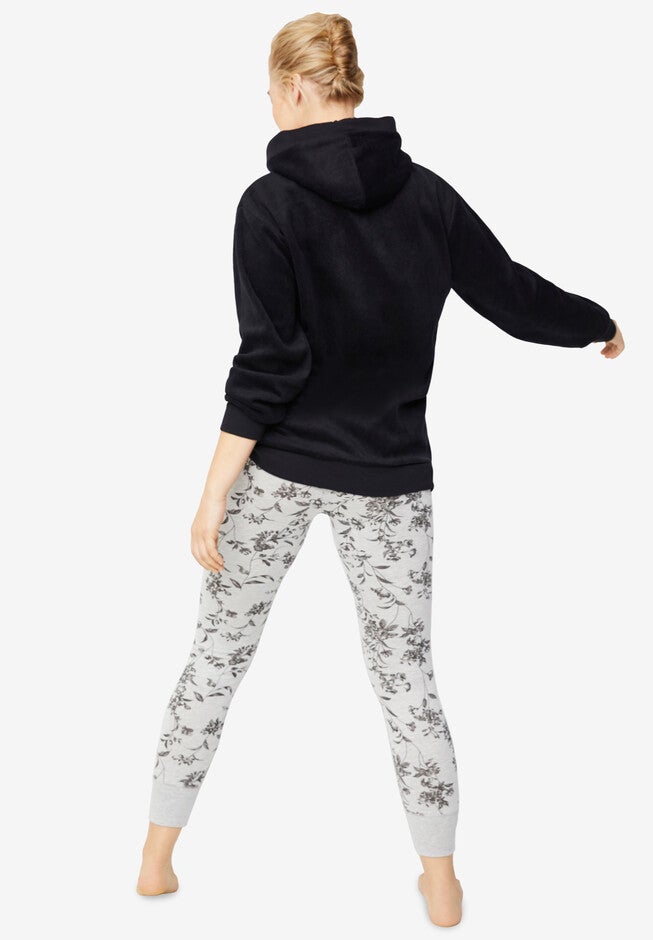 Hooded Fleece Lounge Tunic, , on-hover image number null