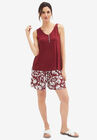 Pearl Button Henley Tank, FRESH POMEGRANATE, hi-res image number null