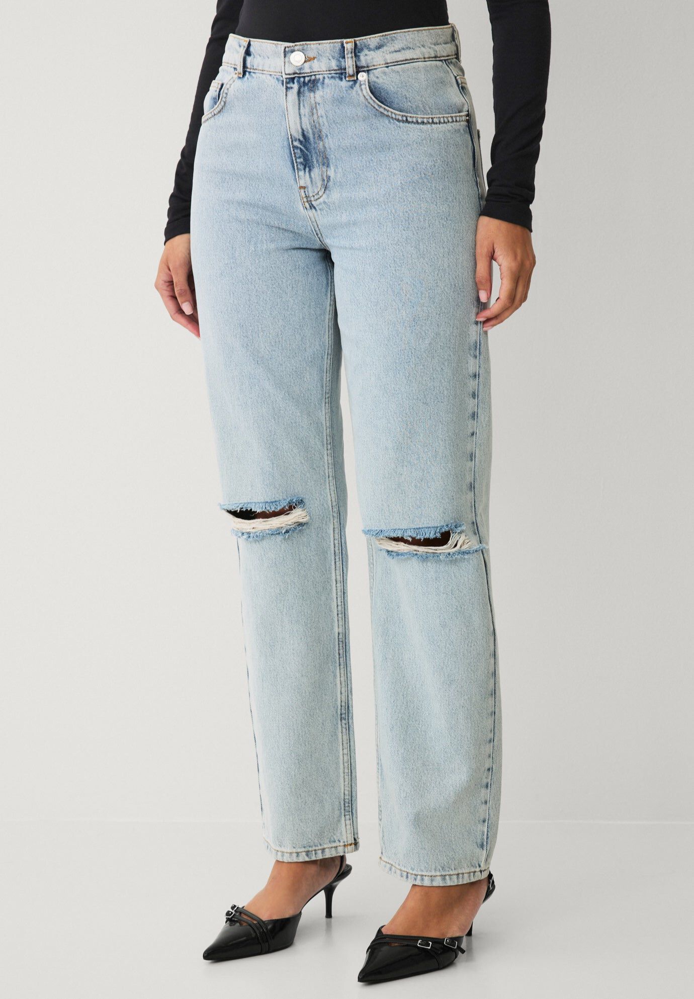 Mid-Rise Relaxed Straight Leg Jean | Woman Within