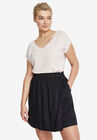 Pull-On Paperbag Waist Skort, BLACK, hi-res image number null