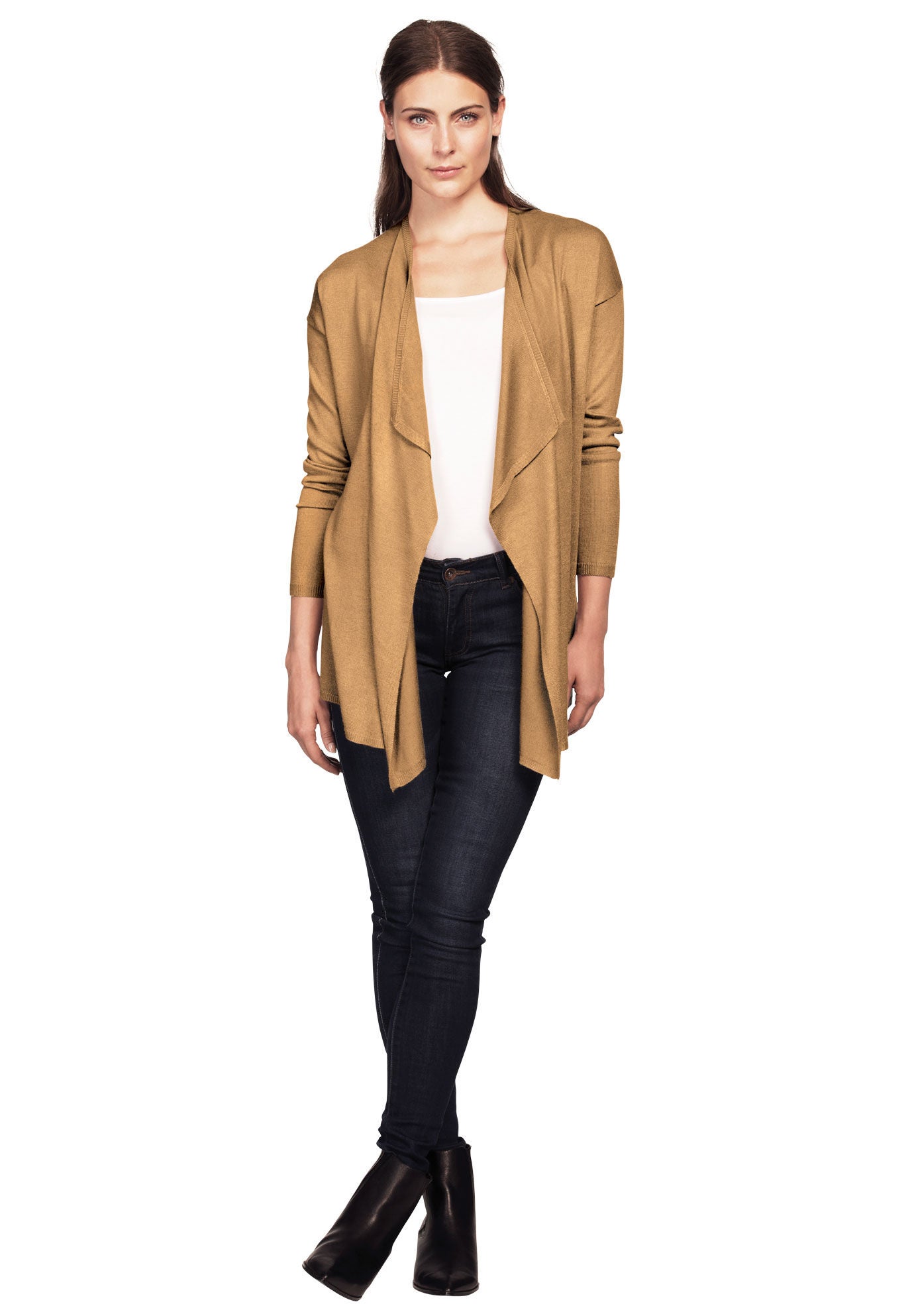Draped open cardigan online