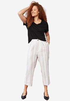 Plus Size White Linen Pants