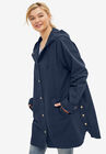 Hooded Twill A-Line Jacket, , alternate image number null