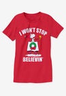 Peanuts Short-Sleeve Red Snoopy Believe Crew Tee, , alternate image number null
