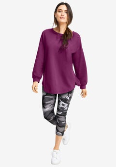 French Terry Blouson Sleeve Sweatshirt Tunic