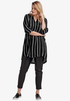 Plus Size Black And White Tops