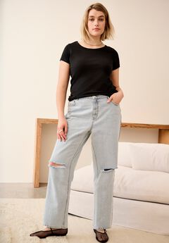 Mid-Rise Relaxed Straight Leg Jean
