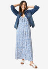 Knit Maxi Dress with Tie-Bodice, , alternate image number null