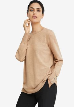 Button-Cuff Pullover