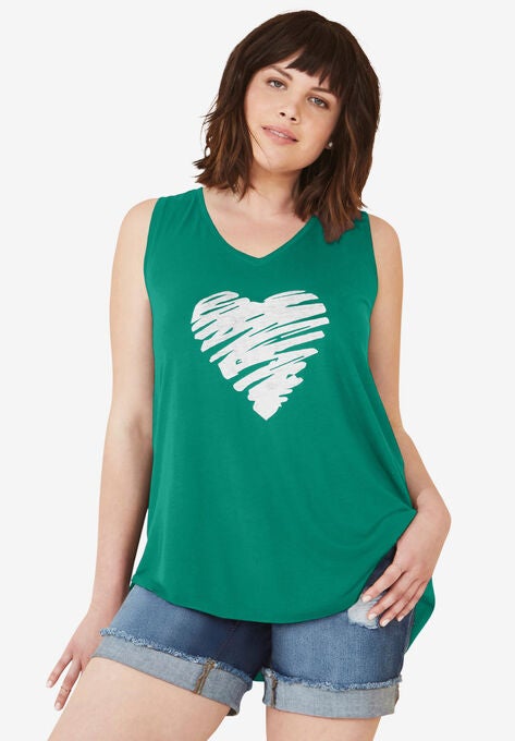 Love Ellos Tank, ULTRAMARINE GREEN HEART, hi-res image number null