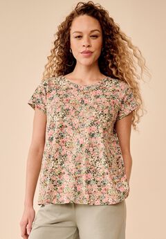 Cotton Jersey Slub Cap Sleeve Trapeze Tee