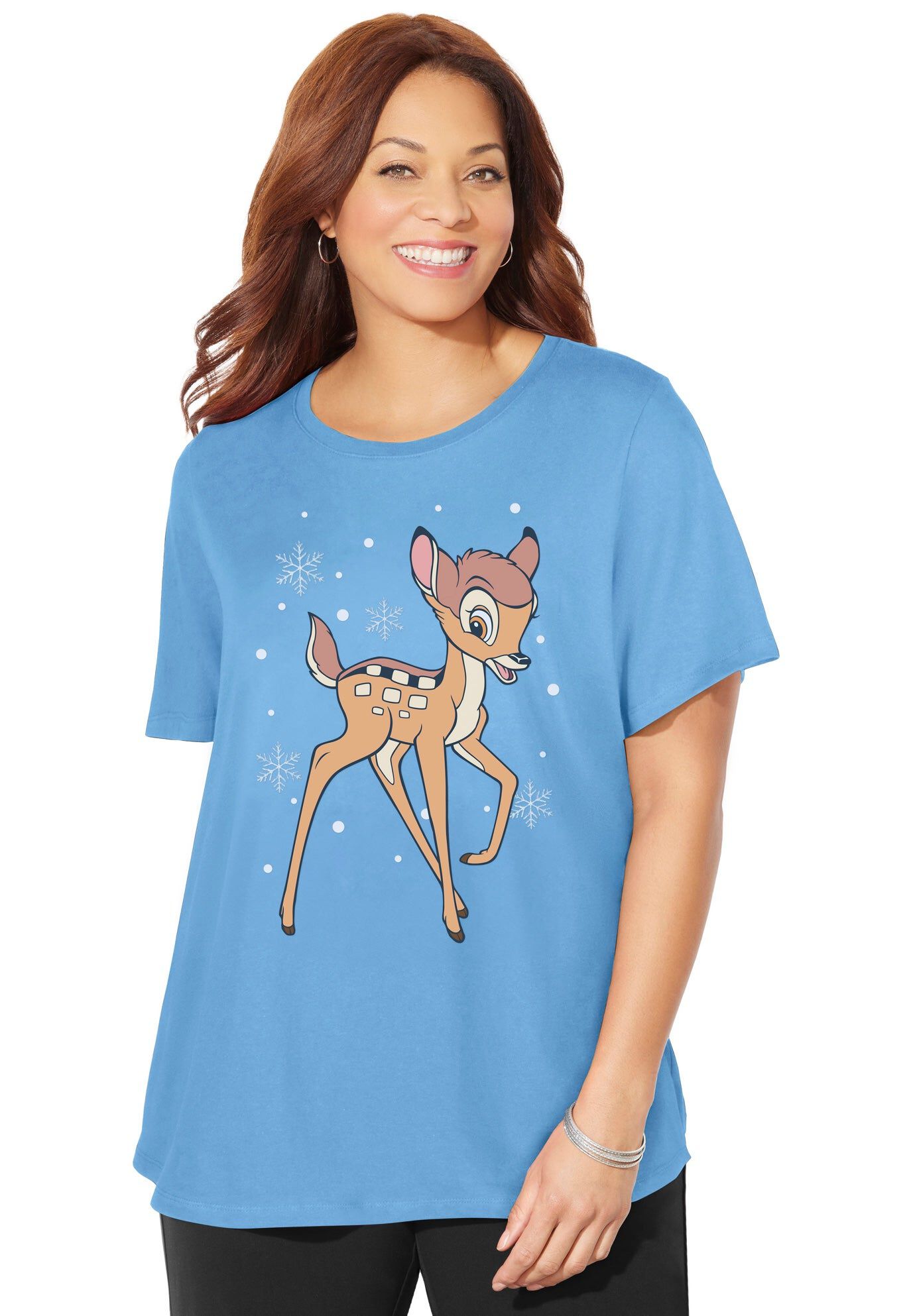 Disney Bambi Xmas Tee, BLUE SANTA BAMBI, hi-res image number 0