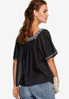 Embroidered Gauze Blouse, , alternate image number null