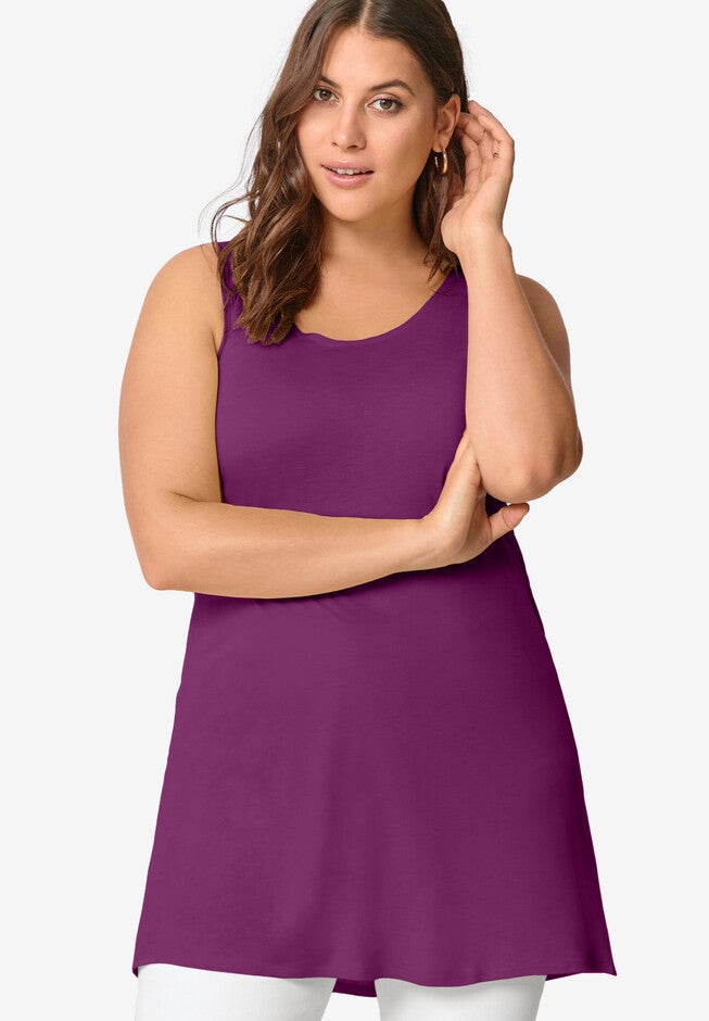 A-Line Tunic Tank, BOYSENBERRY, hi-res image number 0