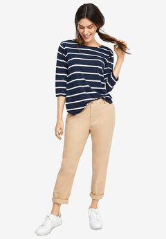 Stretch Chino Mid-rise Tapered Straight Pants