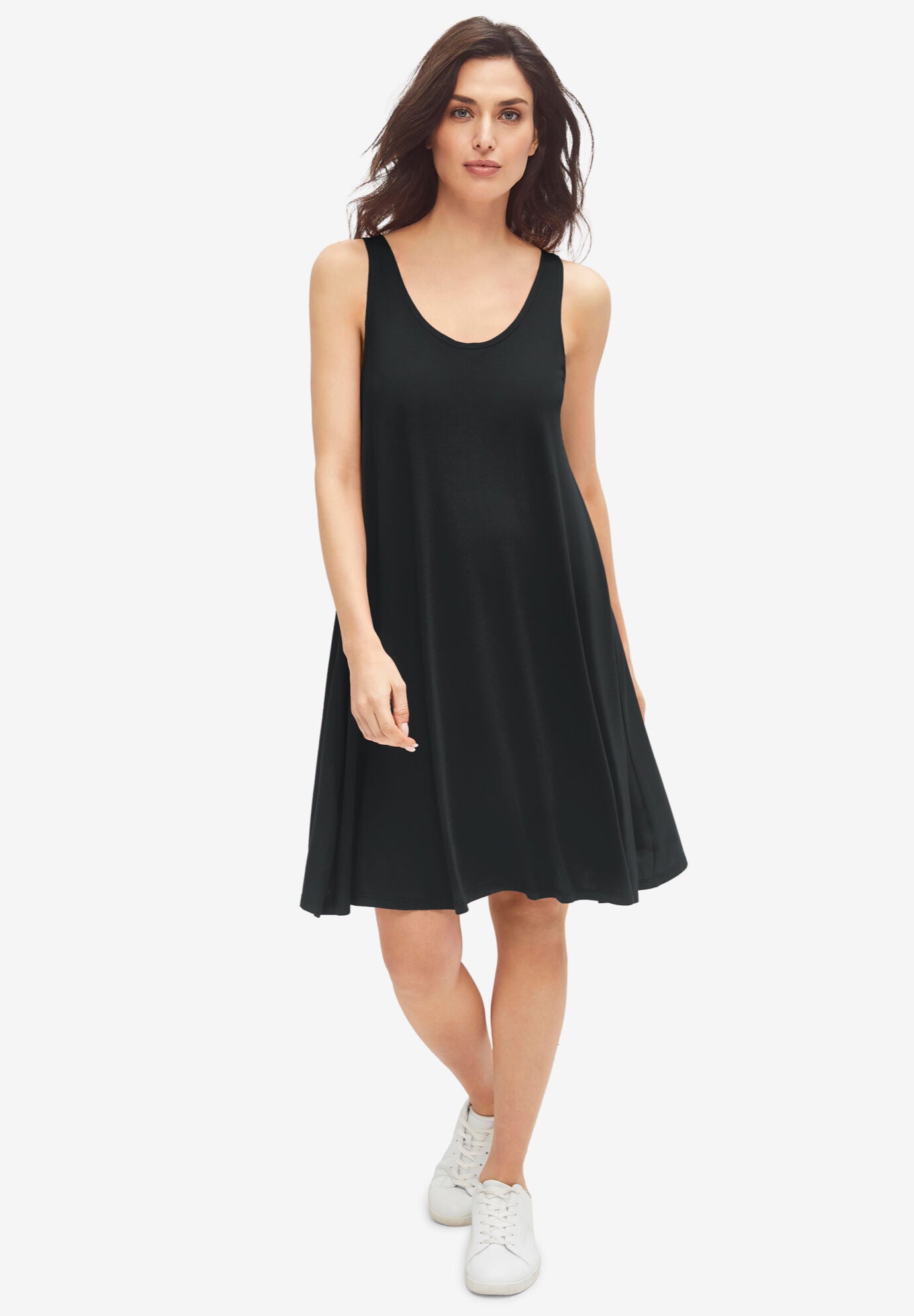 woman within denim dress