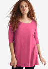3/4 Sleeve Knit Tunic, SHADOW ROSE, hi-res image number null
