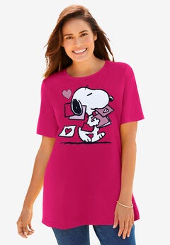 Peanuts Women’s Short Sleeve Valentine’s Day Snoopy