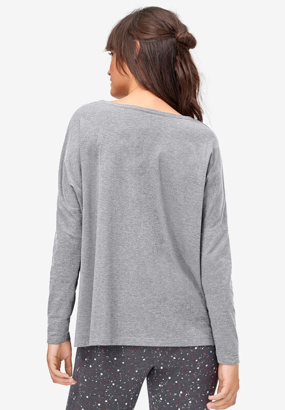 ellos Womens Plus Size Boxy Sleep Tee Pajamas
