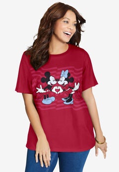 Disney Red Mickey Minnie Crewneck Tee