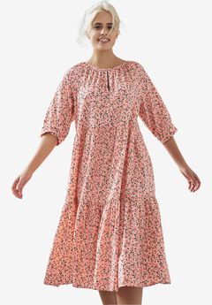 Tiered Cotton Midi Dress