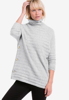 Side Button Turtleneck Sweater