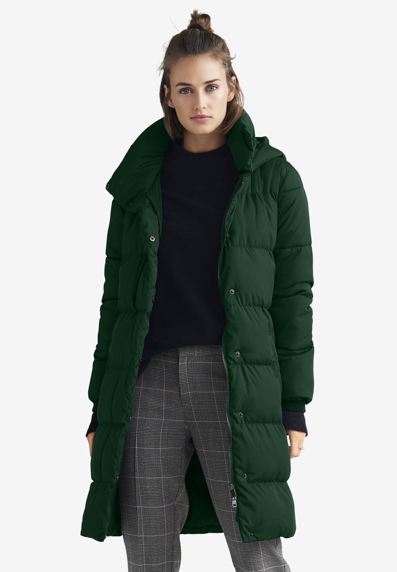 women's thigh length puffer jacket