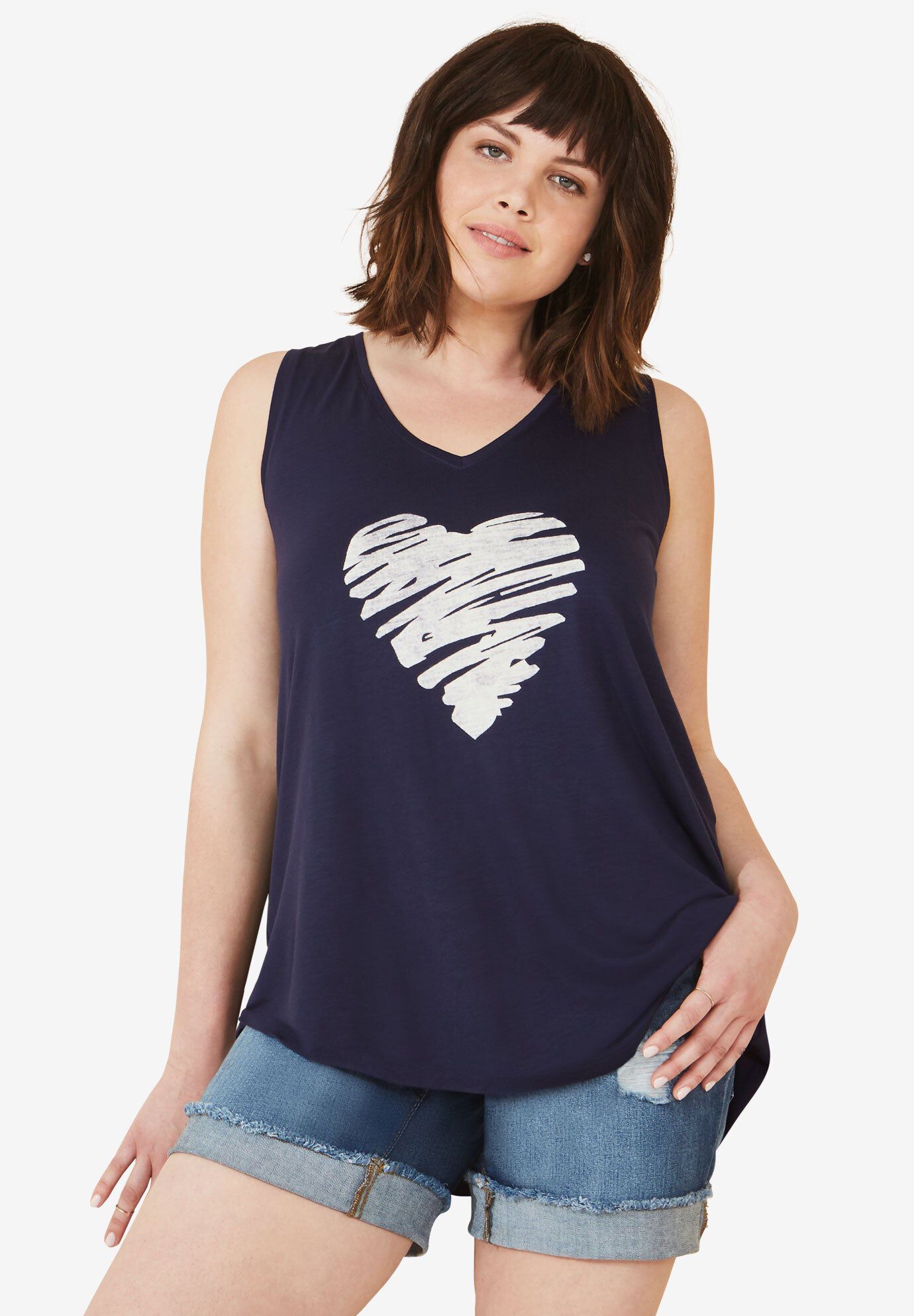 Love Ellos Tank, NAVY HEART, hi-res image number 0