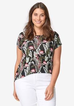 Printed cap sleeve tee