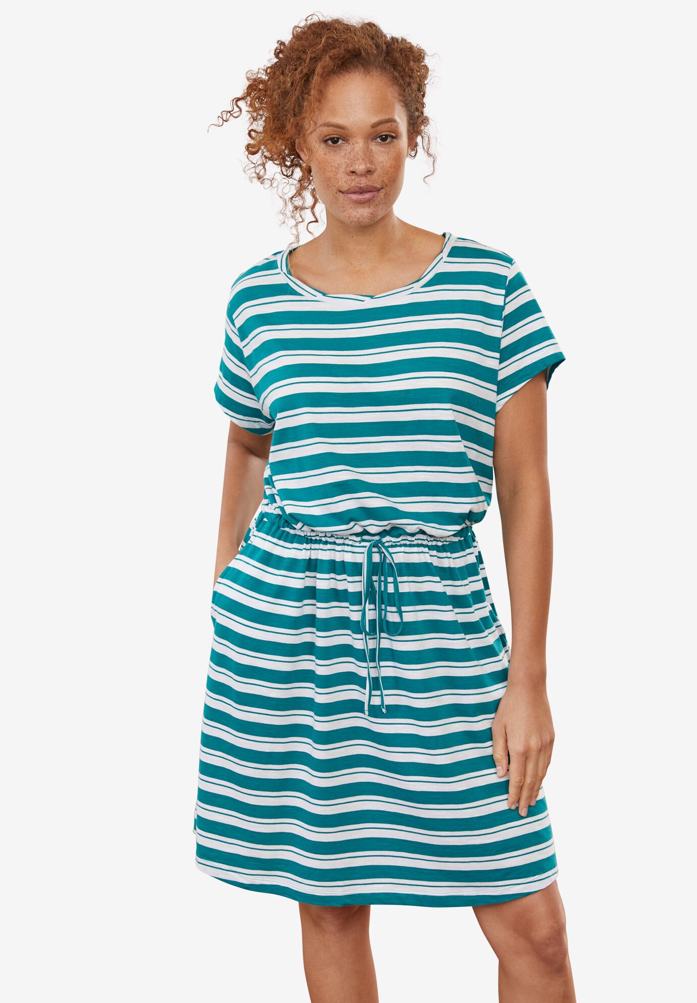 woman within denim dress