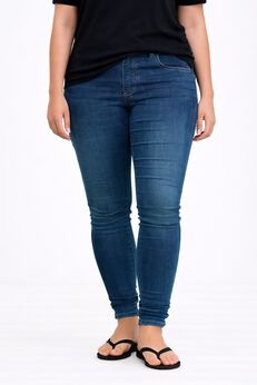 Stretch Denim Mid-rise Pull-on 4 Pocket Jeggings