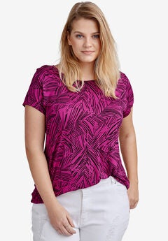Printed cap sleeve tee