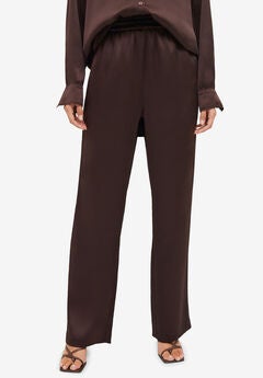 Satin Wide Leg Pull-On Pant