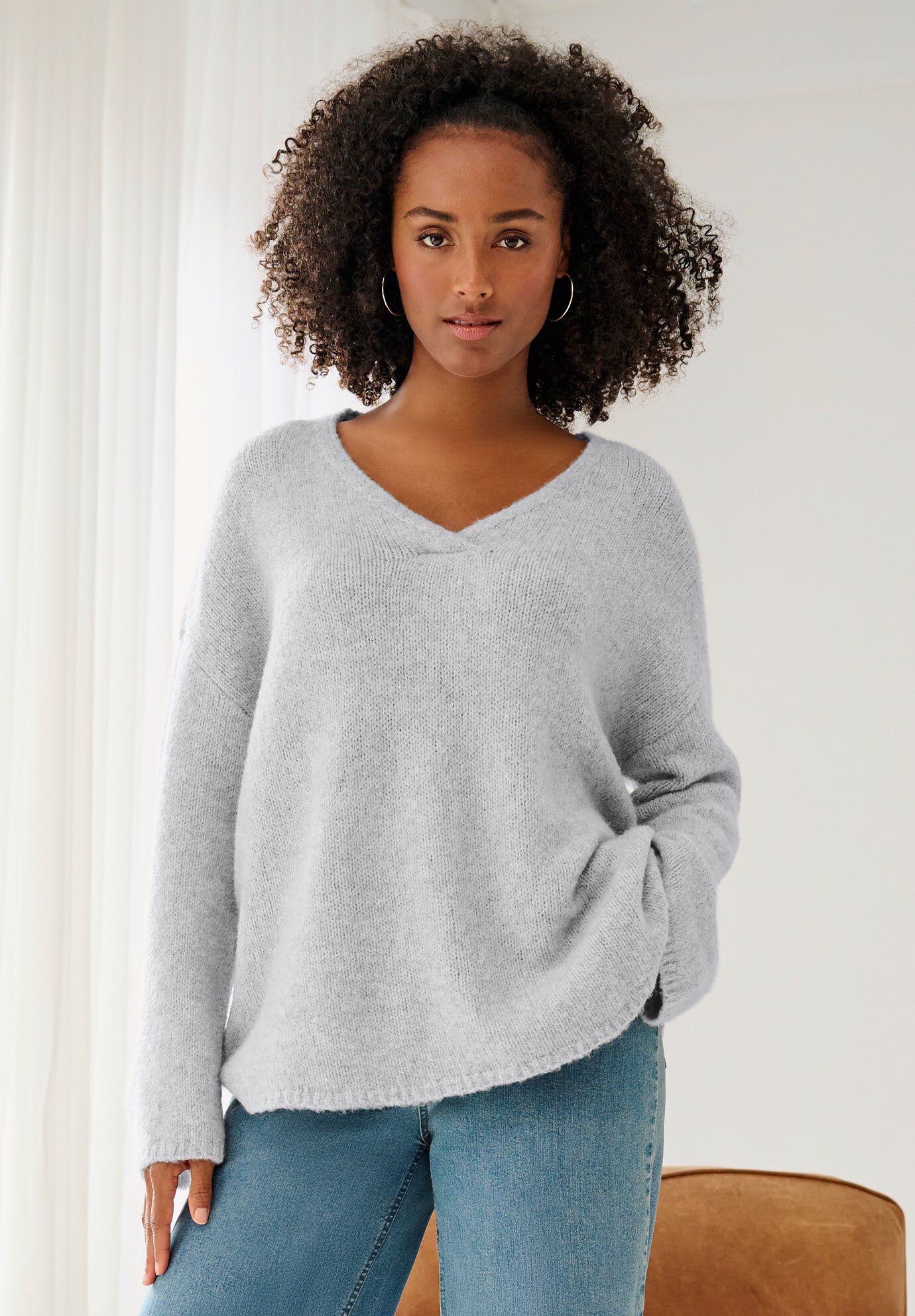 Boxy Crossover V-Neck Pullover | Woman Within