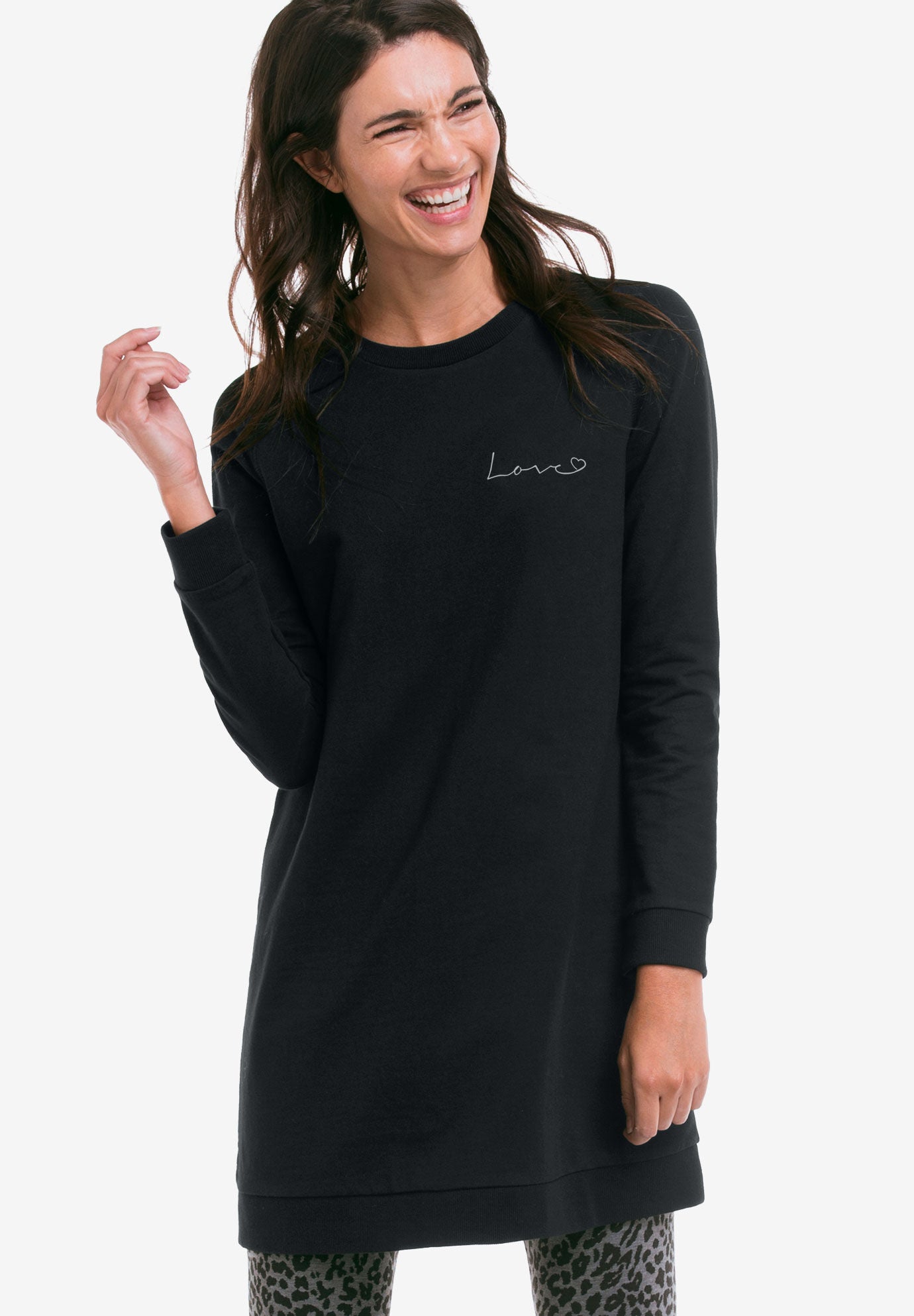 Womens black shop tunic sweatshirt