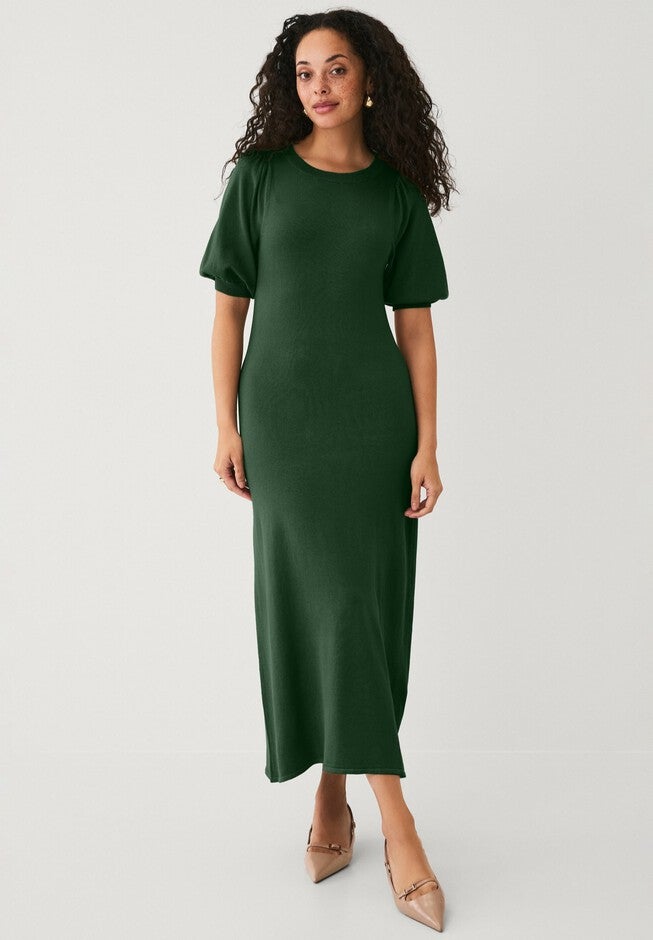 Fine Knit Midi Sweater Dress, MIDNIGHT GREEN, hi-res image number null